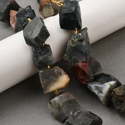 Необработанные грубые натуральные африканские бусины из кровавика G-Z087-B07-1