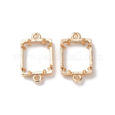 Прямоугольные латунные коннекторы с кабошонами KK-NH0007-04KCG-1