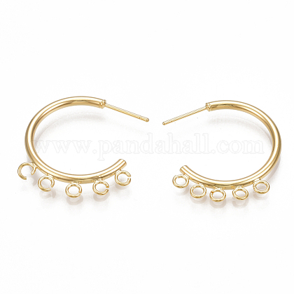 Brass Stud Earring Findings X-KK-S350-064G-1