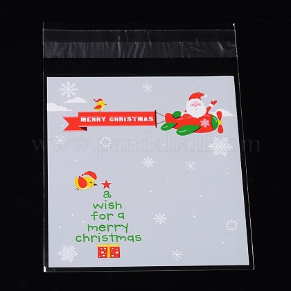 レクタングルクリスマスモチーフセロハンのOPP袋  ゲインボロ  14x9.9cm  一方的な厚さ：0.035mm  インナー対策：11x9.9のCM  約95~100個/袋 OPC-L001-28-1