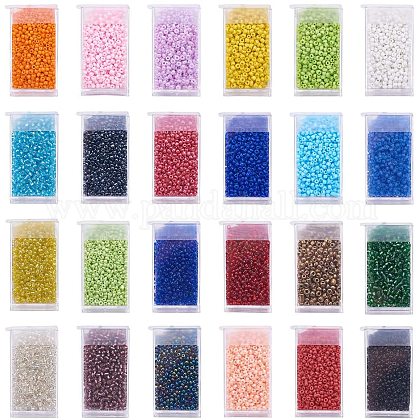 PandaHall Elite about 24 Color 2mm Glass Seed Beads SEED-PH0012-19-1