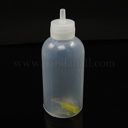 50 CCプラスチック製の接着剤ボトル  透明  10x3.6cm  容量：50ml（1.69液量オンス） TOOL-D028-01-1