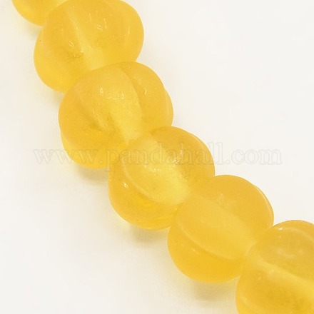 Chapelets de perles de citrouille mates manuelles LAMP-L004-B-09-1