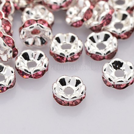 Brass Rhinestone Spacer Beads RB-A014-L6mm-23S-NF-1