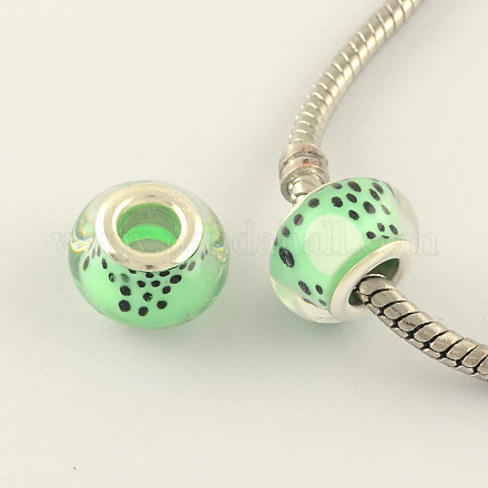 Large Hole Spot Pattern Acrylic European Beads OPDL-R119-06A-1