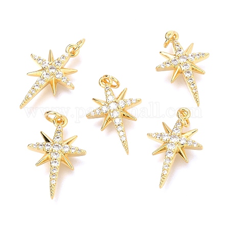 Латунные микропаве прозрачные подвески с фианитом X-ZIRC-O036-38G-1