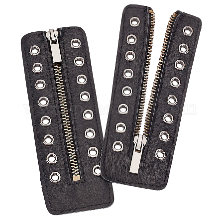 BENECREAT PU Leather Zipper Boot Laces DIY-WH0043-51AB-02-1