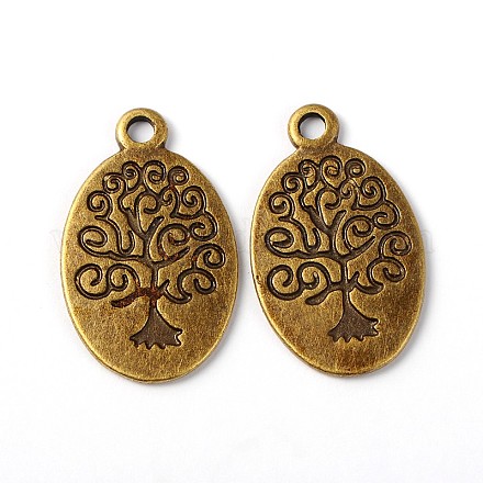 Antique Bronze Tone Tibetan Silver Oval Charms Pendants for Jewelry Making Craft DIY X-MLF9358Y-NF-1