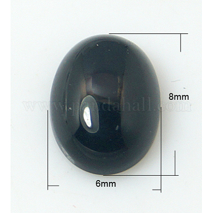 Naturale agata nera cabochon X-G-BA8x6x3-1