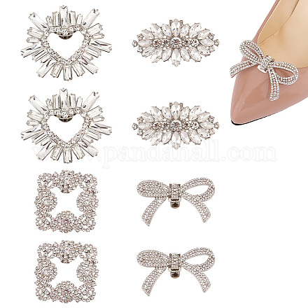 4 стиль украшения для обуви из сплава со стразами AJEW-GO0001-86-1