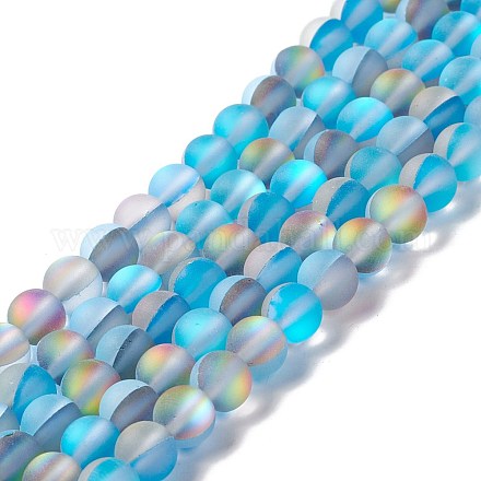 Chapelets de perles en pierre de lune synthétique G-E573-01A-22-1