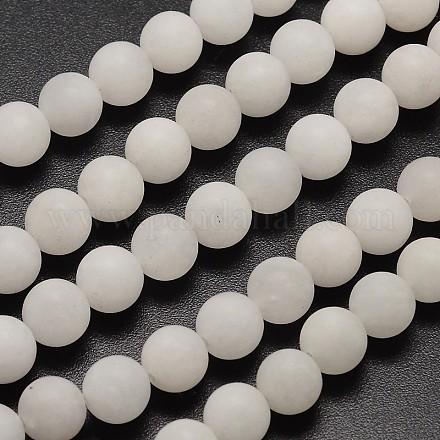 Chapelets de perles de jade blanche naturelle X-G-D671-4mm-1