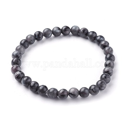 Bracelets extensibles en perles de larvikite naturelles BJEW-F380-01-A14-1