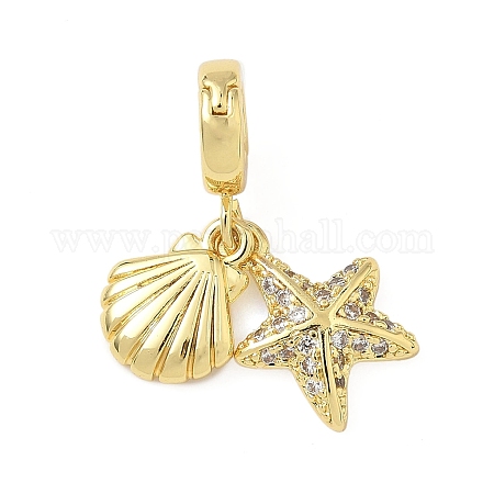 Латунные застежки с микропаве и прозрачным фианитом KK-H076-18G-1