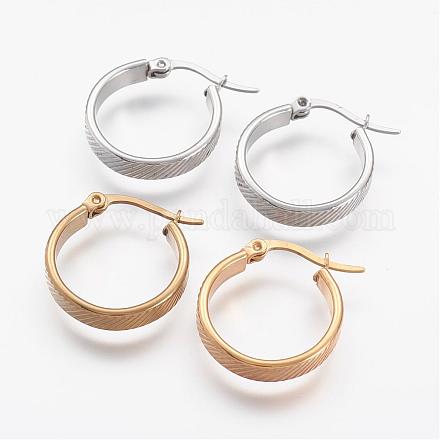 304 Stainless Steel Hoop Earrings BJEW-N0039-02-1