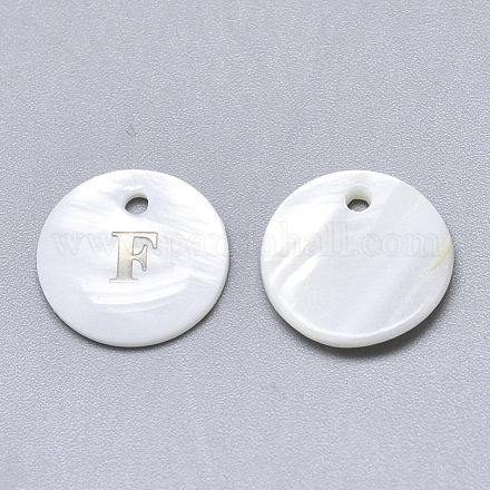 Natural White Shell Mother of Pearl Shell Charms SSHEL-N036-053F-1