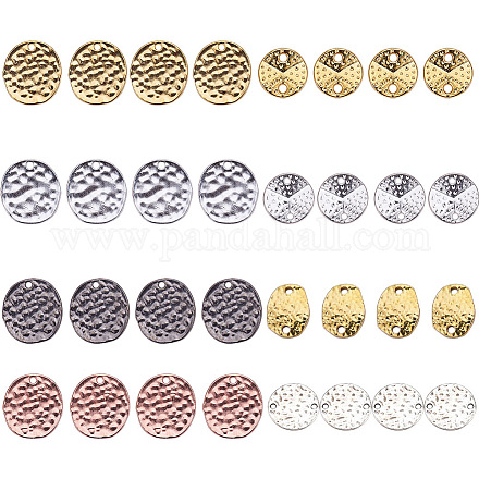SUNNYCLUE 1 Box 32pcs Disc Two Tone Earrings Charms Pendants with Hole Oval Alloy Links Findings for DIY Jewellery Earring Making Supplies PALLOY-SC0002-10-1