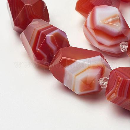 Natural Striped Agate/Banded Agate Beads Strands G-P241-08-1