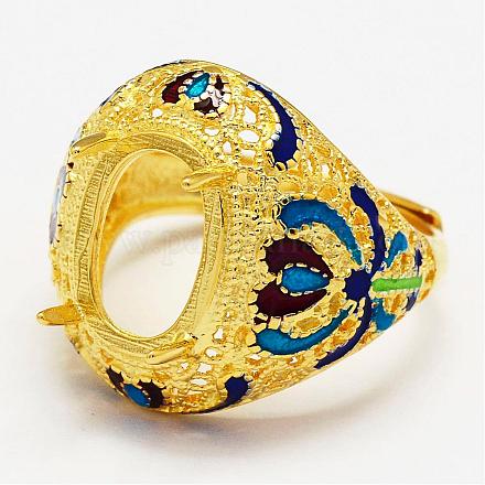 925 кольцо на палец с эмалью из стерлингового серебра STER-D031-014G-1