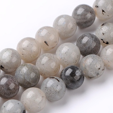 Labradorita natural hebras de perlas reronda G-L383-09-8mm-1