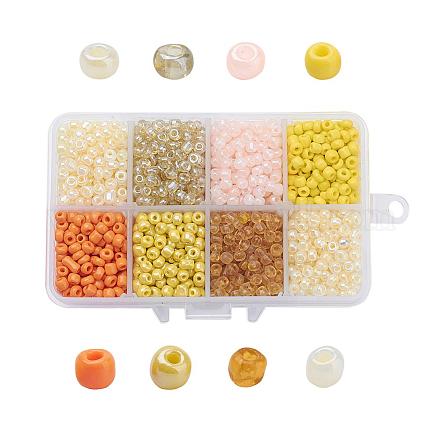 1 caja 6/0 perlas de vidrio semillas redondas perlas separadoras sueltas SEED-X0050-4mm-11-1