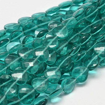 Teardrop Faceted Synthetic Quartz Bead Strands G-M258-22A-1