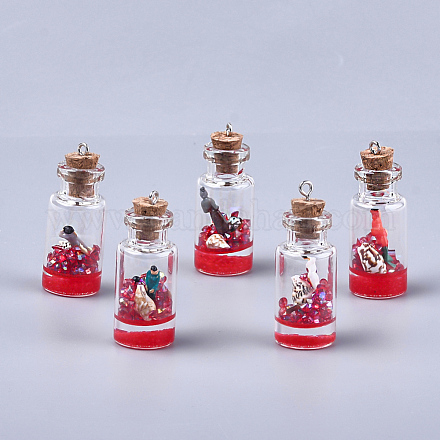 Decorazioni pendenti in vetro per bottiglie di auguri GLAA-S181-01A-1
