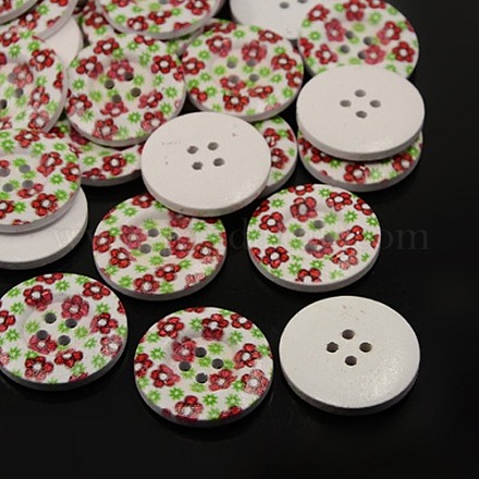 4-Hole Wooden Buttons X-BUTT-A027-44L-16-1
