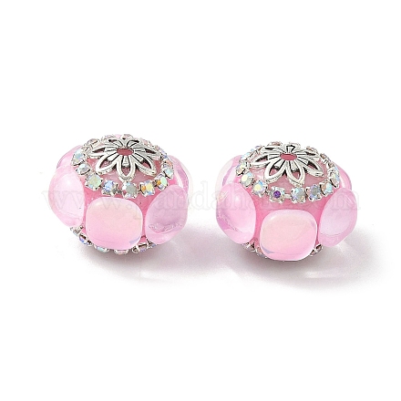 Акриловые бусины-рондели со стразами CLAY-NH0003-02AS-05-1