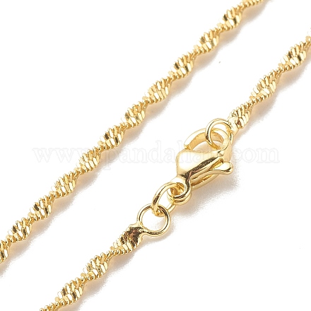 Ожерелье из латунных сингапурских цепей для женщин X-NJEW-P265-27G-1