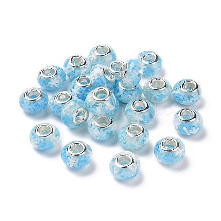 Perles rondelles européennes en résine transparente RPDL-P005-01P-16-1