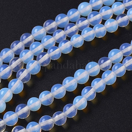 Chapelets de perles d'opalite G-D855-15-6mm-1