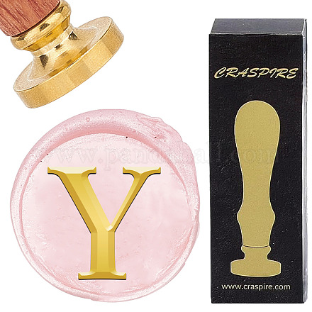 Латунная восковая печать с деревянной ручкой AJEW-WH0412-0320-1