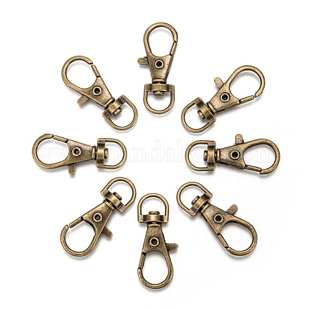 Antique Bronze Tone Alloy Swivel Snap Hook Lobster Claw Clasps for Jewellery Findings X-E168-NFAB-1