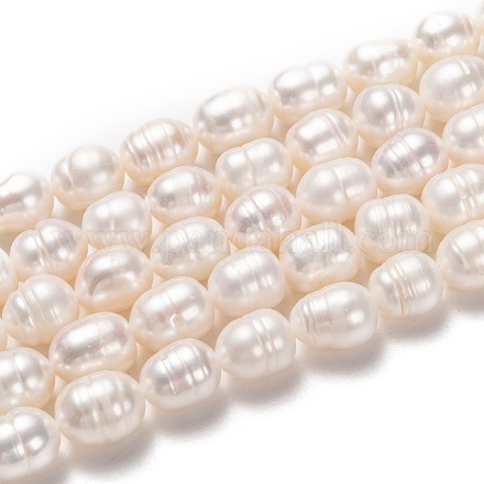 Brins de perles de culture d'eau douce naturelles PEAR-L033-81-01-1