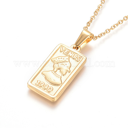 (Jewelry Parties Factory Sale)304 Stainless Steel Pendant Necklaces NJEW-F275-44G-1