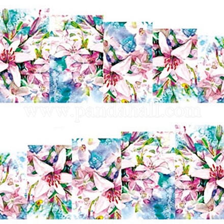 透かしスライダージェルネイルアート  花の星空模様フルカバーはネイルステッカーを包みます  女性の女の子のためのDIYネイルアートデザイン  カラフル  6x5cm MRMJ-Q080-A072-1