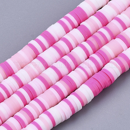 Chapelets de perle en pâte polymère manuel CLAY-S094-4mm-A06-1
