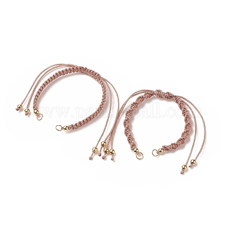 2 pièces 2 bracelets tressés en cordon de polyester de style AJEW-JB01144-03-1