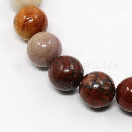Natural Mookaite Round Bead Strands G-N0044-10mm-01-1