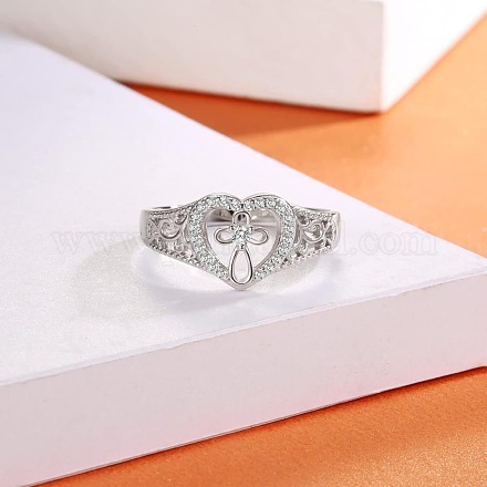 925 перстень из стерлингового серебра с микропаве из прозрачных кубических цирконий для женщин FS-WG35926-04-1