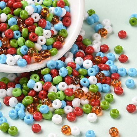 Perline di semi di vetro di colori opachi e trasparenti e metallici SEED-A030-07C-1