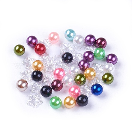 Cabujones de perlas de imitación de plástico ABS SACR-MSMC0002-06-1