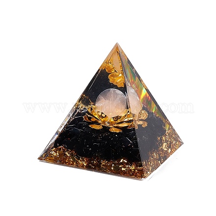 Украшение дисплея смолы пирамиды оргонита DJEW-I017-01G-1