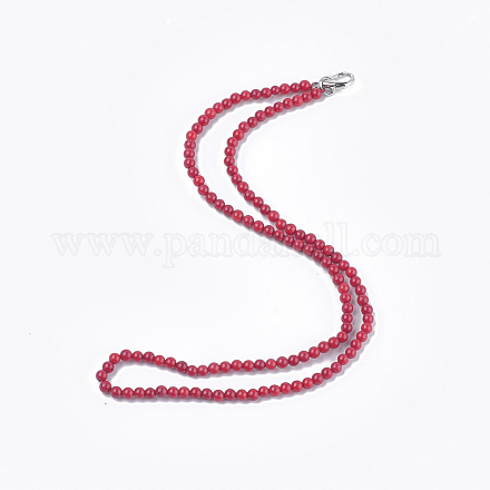 Colliers de perles de corail de bambou de mer (imitation corail) NJEW-S414-16-1