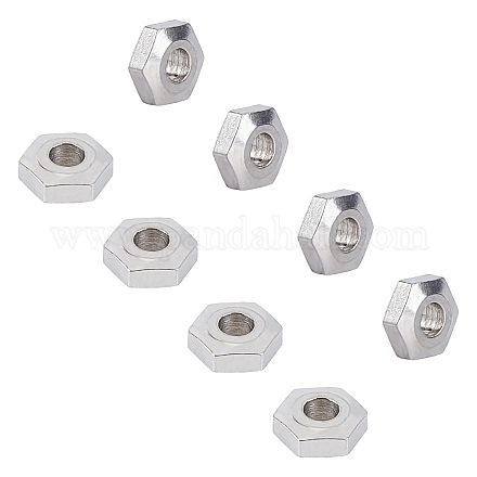 Unicraftale alrededor de 100 unids 5 mm hexagonal espaciador de cuentas de acero inoxidable cuentas sueltas de 1.8 mm de agujero de encontrar cuentas hexagonales para pulseras diy collares fabricación de joyas STAS-UN0006-42P-1