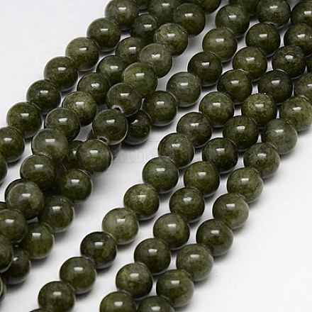 Natürliche gelbe Jade Perlen Stränge G-G598-8mm-YXS-26-1