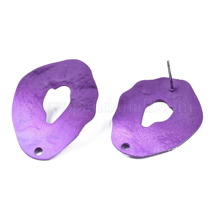 Spray Painted Iron Stud Earring Findings IFIN-N008-022B-1