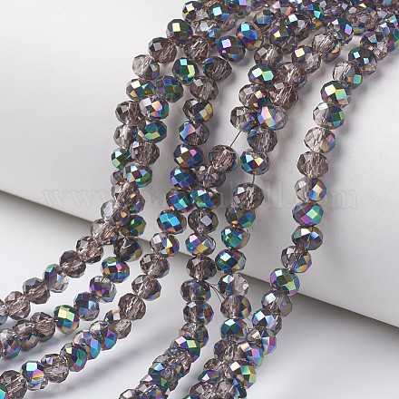 Electroplate Transparent Glass Beads Strands EGLA-A034-T1mm-Q07-1