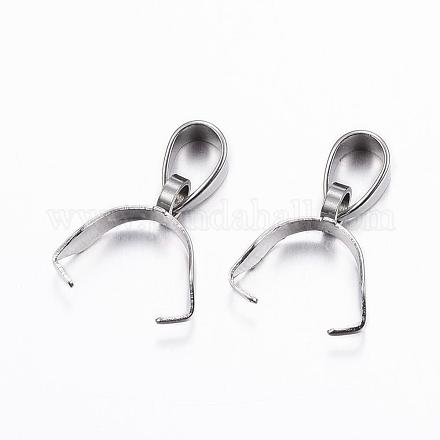 304 Stainless Steel Pendant Pinch Bails STAS-H380-16P-1